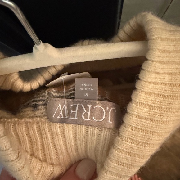 J. Crew Women's Turtleneck Sweater in Cream and Brown - Picture 3 of 4